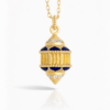 Naos small pendant in vermeil, blue enamel and white sapphires
