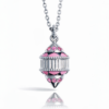 Naos small pendant in silver, enamel and pink sapphires