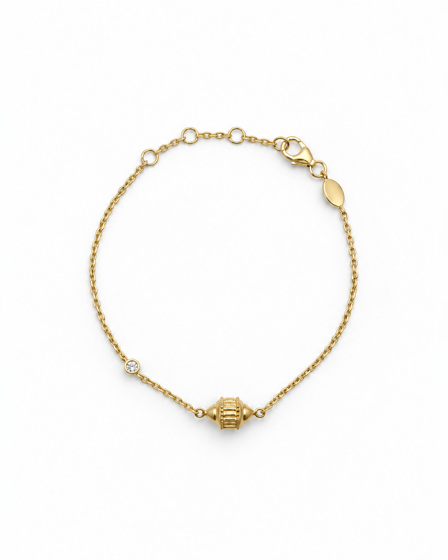 Bracelet Naos en vermeil 18 carats et saphir blanc