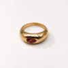 Bague Chakras en vermeil 18 cts martelé et grenat