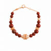 Bracelet Jaya jaspe rouge, vermeil or 18 cts et saphirs blancs