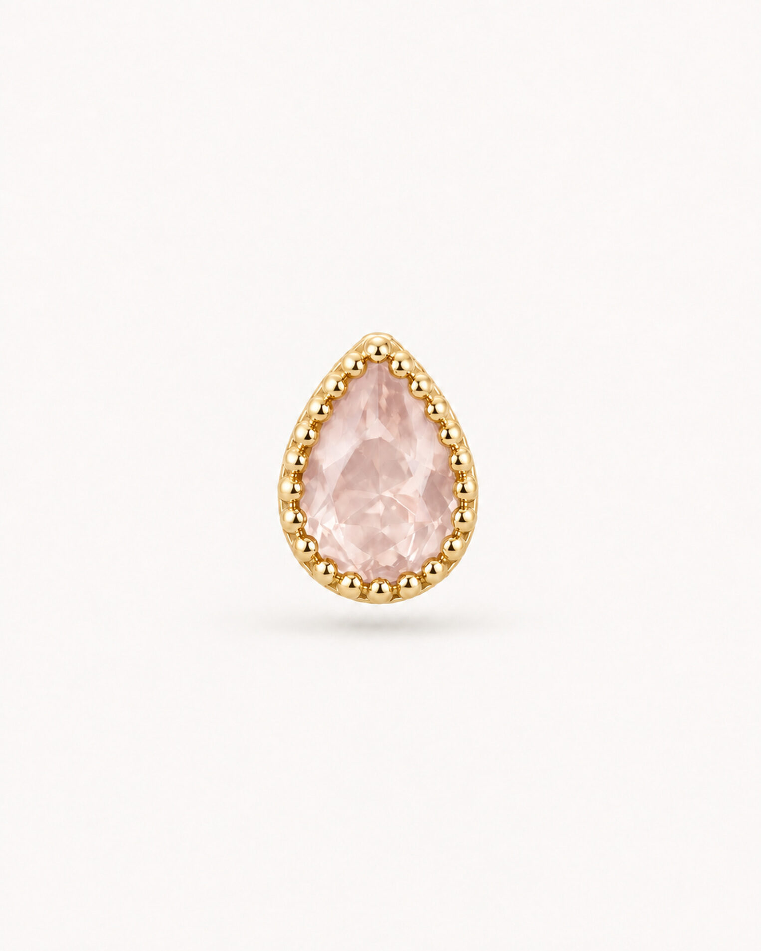 Alternative view of Puce d'oreille Chakras en vermeil 18 cts et quartz rose