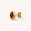 Puce d'oreille Chakras en vermeil 18 cts et grenat
