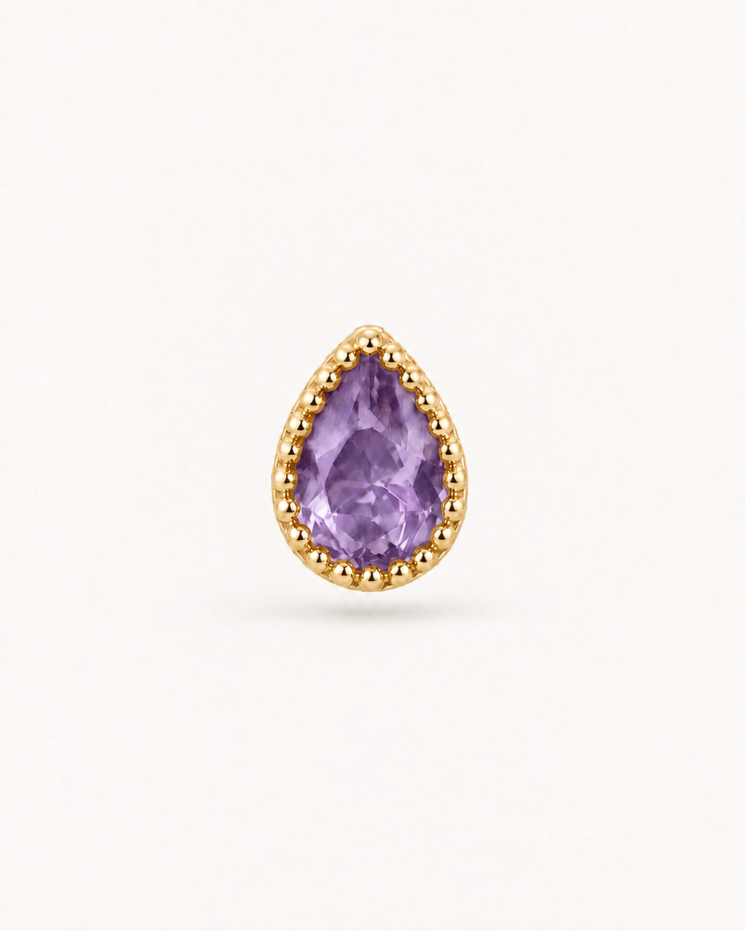 Alternative view of Puce d'oreille Chakras en vermeil 18 cts et améthyste