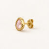 Puce d'oreille Chakras en vermeil 18 cts et quartz rose