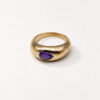 Bague Chakras en vermeil 18 cts martelé et améthyste