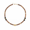 Ras de cou Eonia vermeil 18 carats, bois et onyx mat