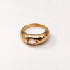 Bague Chakras en vermeil 18 cts martelé et quartz rose
