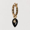 Boucle d'oreille Nissa onyx, vermeil et saphir blanc