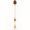 Boucle d'oreille Chakras ligne en vermeil 18 cts, grenat, citrines orange et jaune