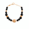 Bracelet Jaya onyx, vermeil or 18 cts et spinelles noirs