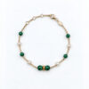 Bracelet Suzanne en vermeil 18 cts, perles et malachite
