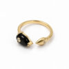Bague toi & moi Thais onyx, vermeil et saphirs blancs