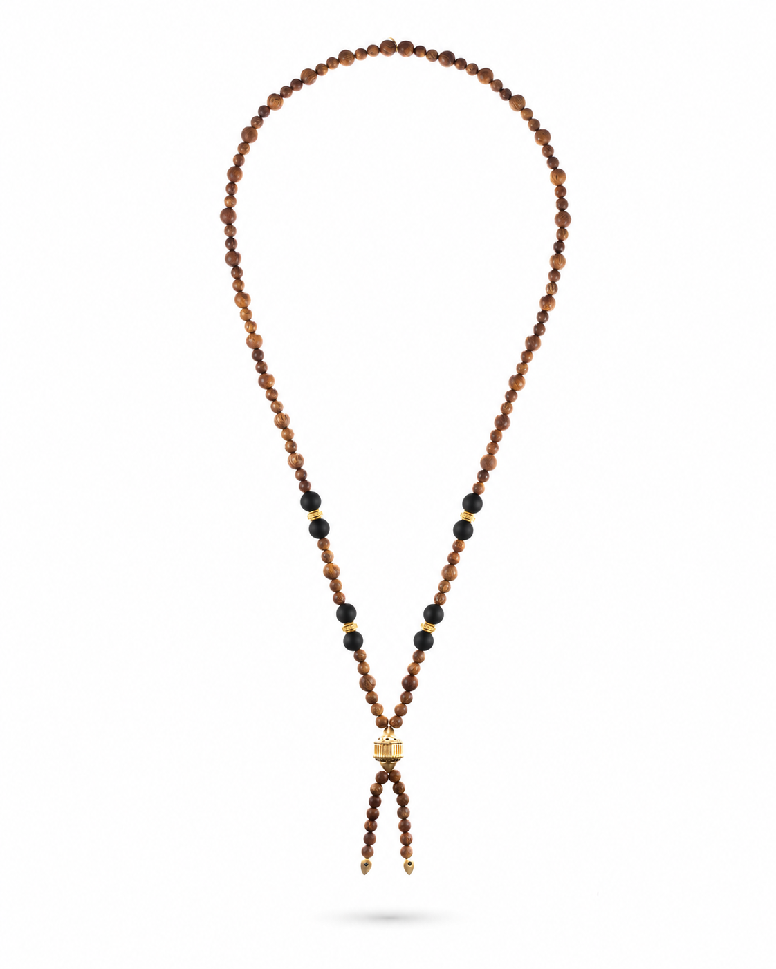 Alternative view of Sautoir Le 108 vermeil 18 carats et onyx mat