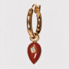 Boucle d'oreille Nissa jaspe rouge, vermeil et saphir blanc