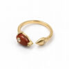 Bague toi & moi Thais jaspe rouge, vermeil et saphirs blancs