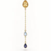 Boucle d'oreille Chakras ligne en vermeil 18 cts, citrine, topaze et iolite