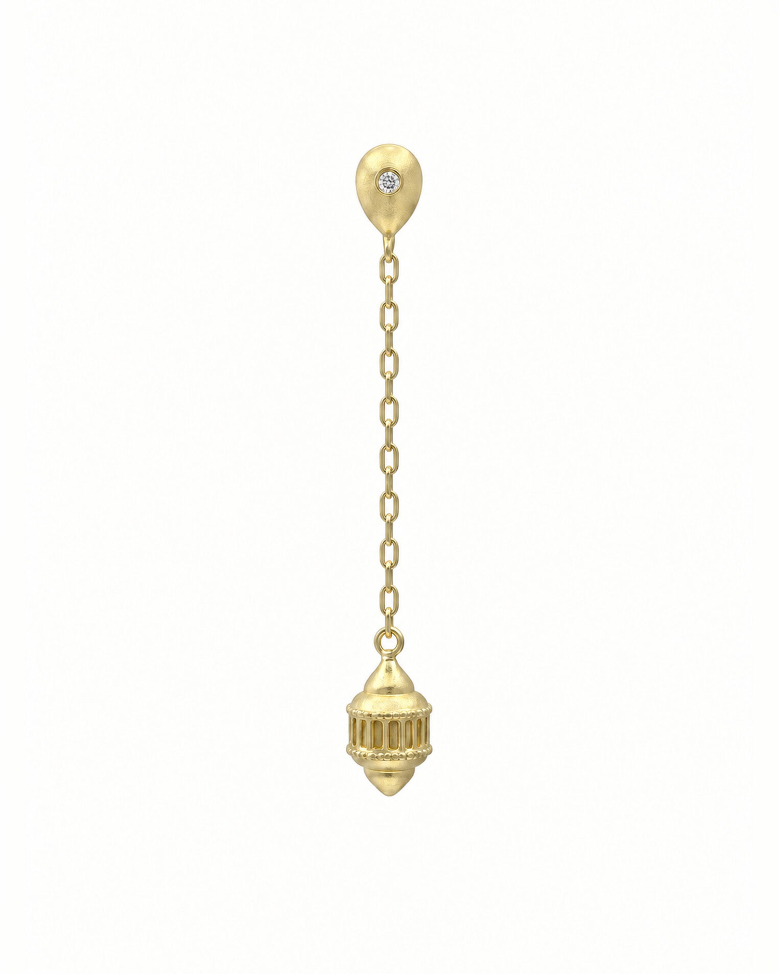 Boucle d'oreille Naos en vermeil 18 carats et saphir blanc