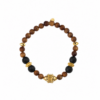 Bracelet Jaya vermeil, onyx mat et bois
