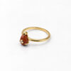 Bague Rhéa jaspe rouge, vermeil et saphir blanc