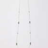 Sautoir Suzanne en vermeil 18 cts, perles et malachite