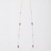 Sautoir Suzanne en vermeil 18 cts, perles et oeil de tigre