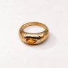 Bague Chakras en vermeil 18 cts martelé et citrine orange