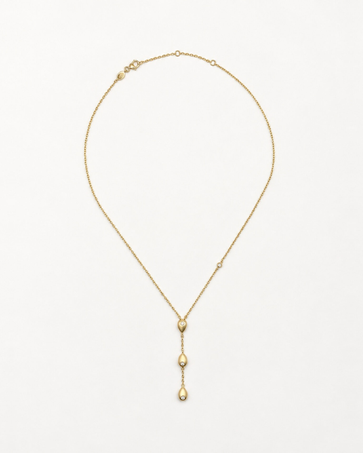 Collier Y Déva en vermeil 18 carats et saphirs blancs