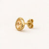 Puce d'oreille Chakras en vermeil 18 cts et citrine jaune